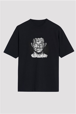 Fedde Le Grand Baskılı Unisex Oversize Siyah Tişört
