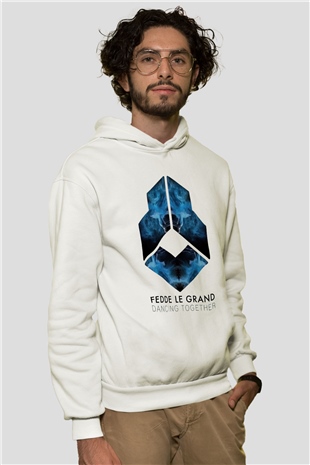 Fedde Le Grand Beyaz Unisex Kapüşonlu Sweatshirt