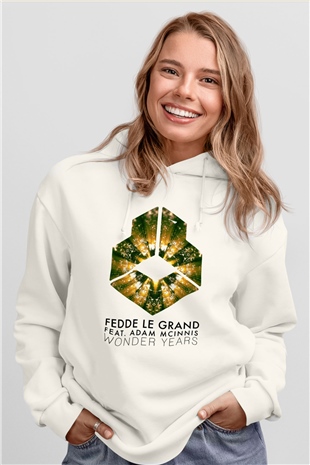 Fedde Le Grand Beyaz Unisex Kapüşonlu Sweatshirt
