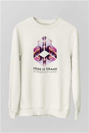 Fedde Le Grand Beyaz Unisex Sweatshirt
