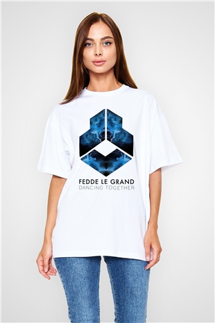 Fedde Le Grand Beyaz Oversize Tişört Oversize T-shirt - TişörtFabrikası
