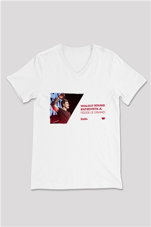 Fedde Le Grand Beyaz Unisex V Yaka Tişört