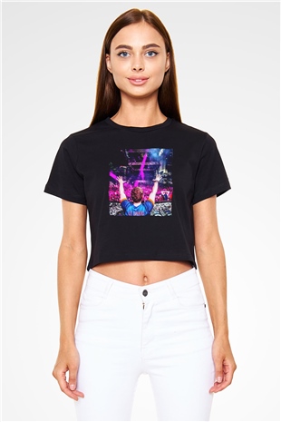 Fedde Le Grand Siyah  Crop Top Tişört