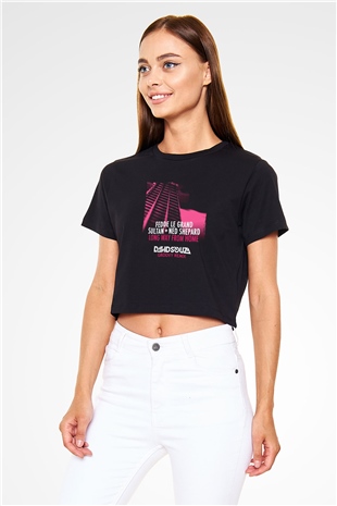 Fedde Le Grand Siyah  Crop Top Tişört