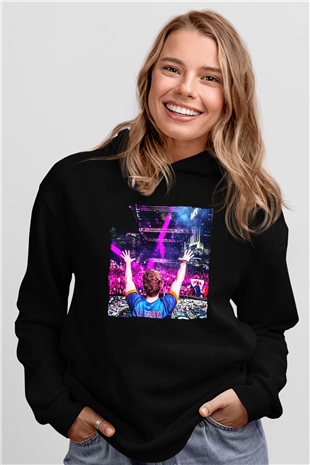 Fedde Le Grand Siyah Unisex Kapüşonlu Sweatshirt