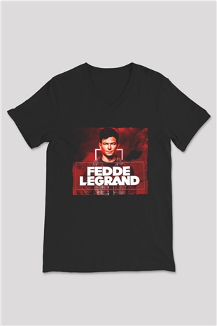Fedde Le Grand Siyah Unisex V Yaka Tişört
