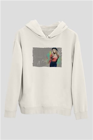 Fergie Beyaz Unisex Kapüşonlu Sweatshirt