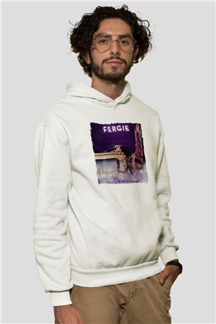 Fergie Beyaz Unisex Kapüşonlu Sweatshirt