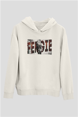 Fergie Beyaz Unisex Kapüşonlu Sweatshirt