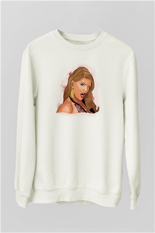 Fergie Beyaz Unisex Sweatshirt
