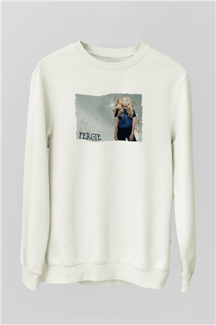 Fergie Beyaz Unisex Sweatshirt