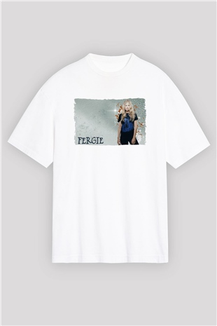 Fergie Beyaz Oversize Tişört Oversize T-shirt - TişörtFabrikası