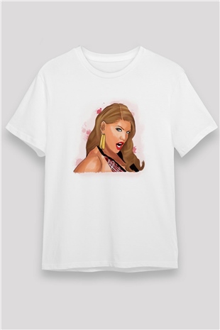 Fergie Beyaz Unisex Tişört T-Shirt - TişörtFabrikası