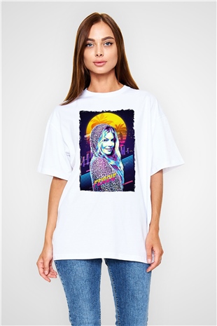 Fergie Beyaz Oversize Tişört Oversize T-shirt - TişörtFabrikası
