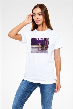 Fergie Beyaz Unisex Tişört T-Shirt - TişörtFabrikası