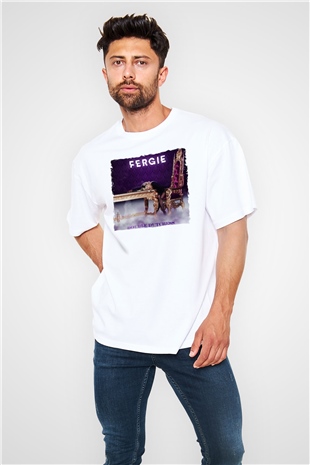 Fergie Beyaz Oversize Tişört Oversize T-shirt - TişörtFabrikası