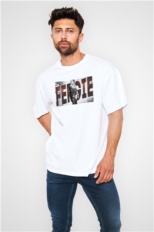 Fergie Beyaz Oversize Tişört Oversize T-shirt - TişörtFabrikası