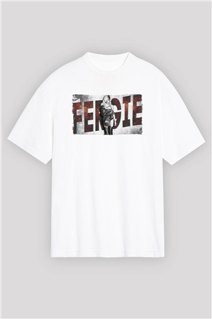 Fergie Beyaz Oversize Tişört Oversize T-shirt - TişörtFabrikası