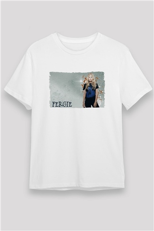 Fergie Beyaz Unisex Tişört T-Shirt - TişörtFabrikası