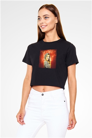 Fergie Siyah  Crop Top Tişört