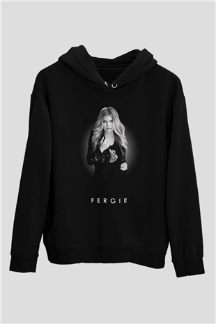 Fergie Siyah Unisex Kapüşonlu Sweatshirt