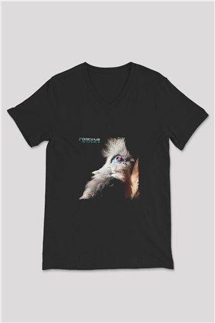 Ferry Corsten Baskılı Unisex Siyah V Yaka Tişört