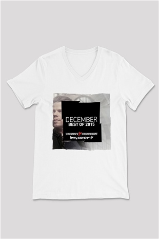 Ferry Corsten Beyaz Unisex V Yaka Tişört