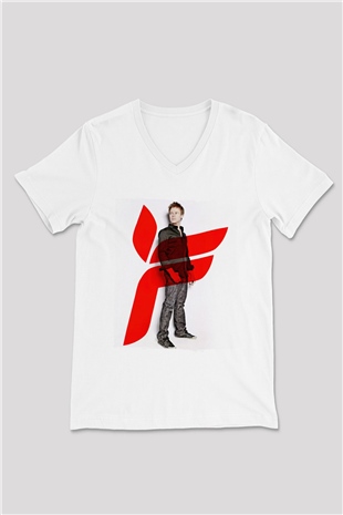 Ferry Corsten Beyaz Unisex V Yaka Tişört