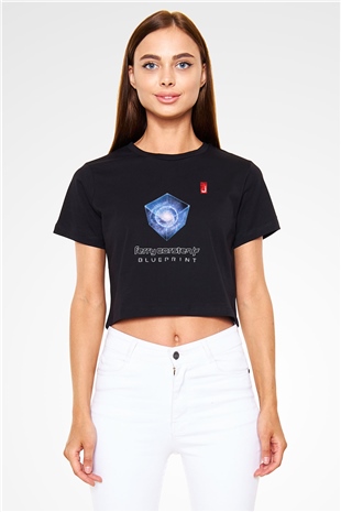 Ferry Corsten Siyah Crop Top Tişört