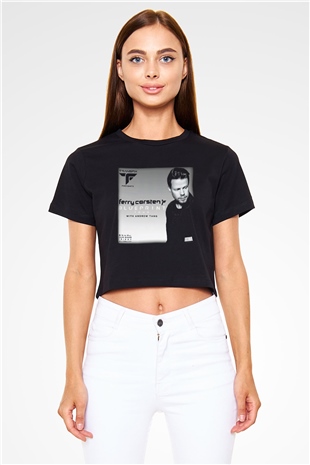 Ferry Corsten Siyah Crop Top Tişört