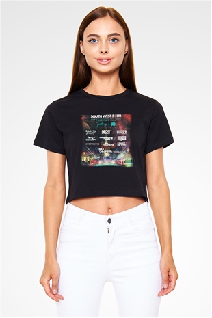Ferry Corsten Siyah Crop Top Tişört