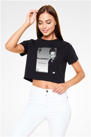 Ferry Corsten Siyah Crop Top Tişört