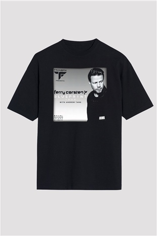 Ferry Corsten Siyah Unisex Oversize Tişört T-Shirt