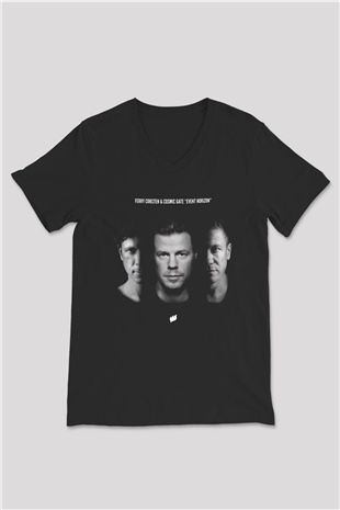 Ferry Corsten Siyah Unisex V Yaka Tişört