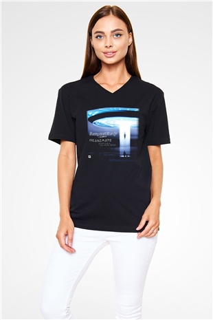 Ferry Corsten Siyah Unisex V Yaka Tişört T-Shirt
