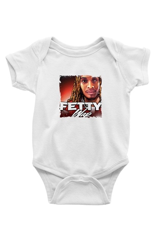 Fetty Wap Baskılı Unisex Beyaz Bebek Body - Zıbın