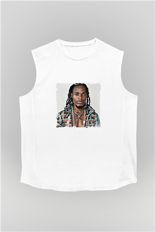 Fetty Wap Baskılı Unisex Beyaz Kolsuz Tişört