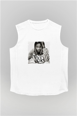 Fetty Wap Baskılı Unisex Beyaz Kolsuz Tişört