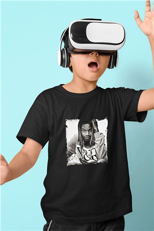 Fetty Wap Baskılı Unisex Siyah Çocuk Tişört