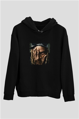 Fetty Wap Baskılı Unisex Siyah Hoodie