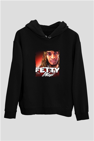 Fetty Wap Baskılı Unisex Siyah Hoodie