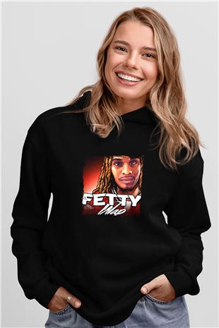 Fetty Wap Baskılı Unisex Siyah Hoodie