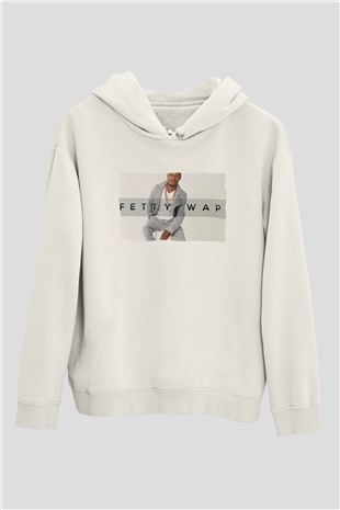 Fetty Wap Beyaz Unisex Kapüşonlu Sweatshirt