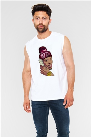 Fetty Wap Beyaz Unisex Kolsuz Tişört