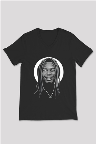 Fetty Wap Siyah Unisex V Yaka Tişört