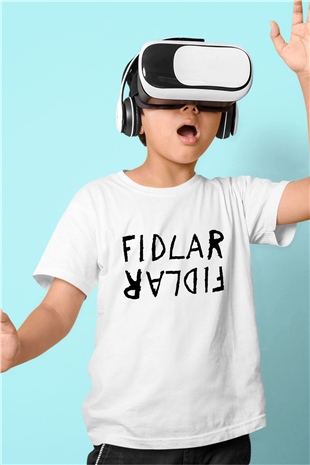 Fidlar Baskılı Beyaz Unisex Çocuk Tişört