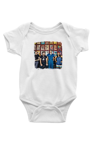 Fidlar Baskılı Unisex Beyaz Bebek Body - Zıbın
