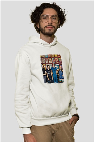 Fidlar Baskılı Unisex Beyaz Hoodie
