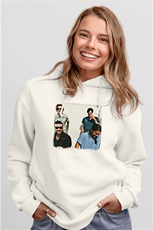 Fidlar Baskılı Unisex Beyaz Hoodie