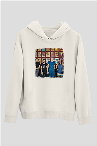 Fidlar Baskılı Unisex Beyaz Hoodie